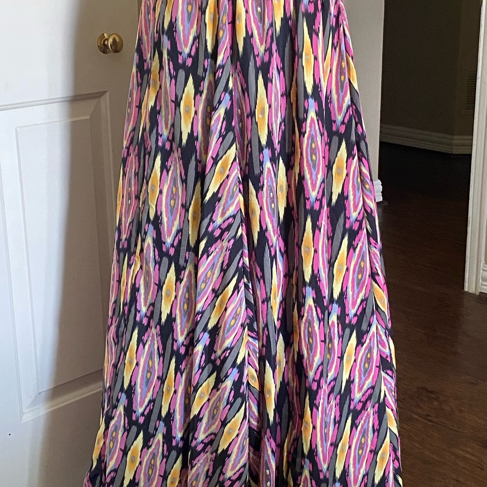 Ikat Colorful Patterned Maxi Skirt